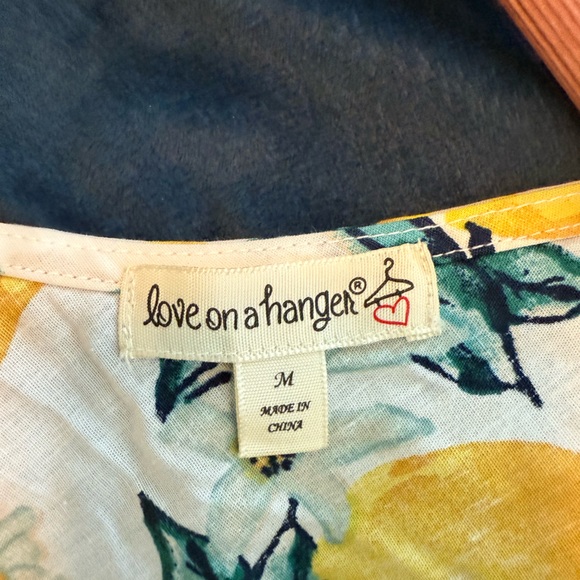 Love on a Hanger Lemon Print Blouse - Yellow and White - Picture 4 of 4